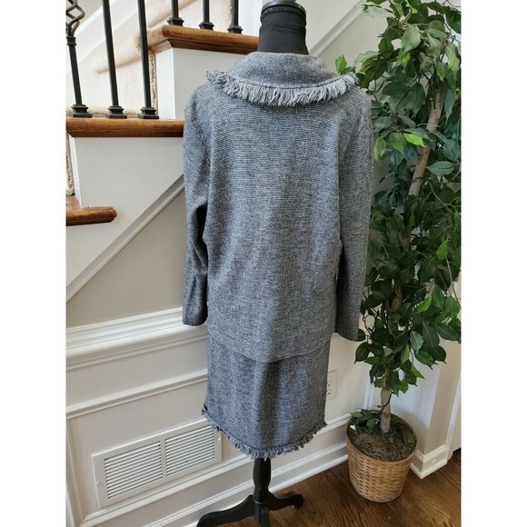 Karen Lessley Women's Gray 100% Acrylic Long Sleeve Button Two Piece Suits Small - Picture 7 of 10